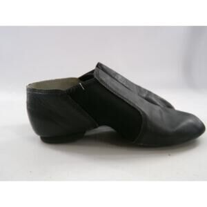 Dance Jazz Shoes Black Dance Class Adult 6M Slip On Leather Split Sole